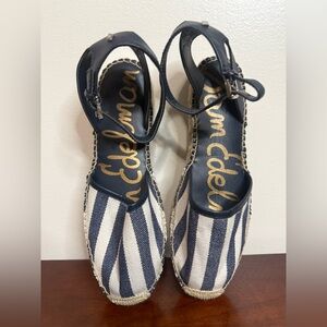 Sam Edelman NWOT Blue and White Striped Espadrilles in size 7